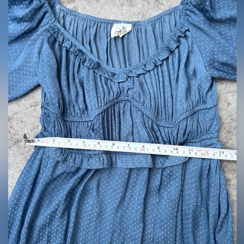 DRA Los Angeles Lola Puff Sleeve Midi Dress Peasant Swiss Dot - Picture 6 of 10
